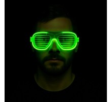 Yeşil LED Işıklı Parti Gözlüğü – Neon Glow Şerit Gözlük 3 Modlu