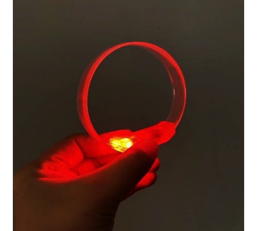 3 Modlu Pilli LED Işıklı Esnek Parti Bilekliği Kırmızı