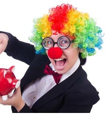 Palyaço Kostüm Aksesuar Seti 3’lü – Peruk Burun Gözlük