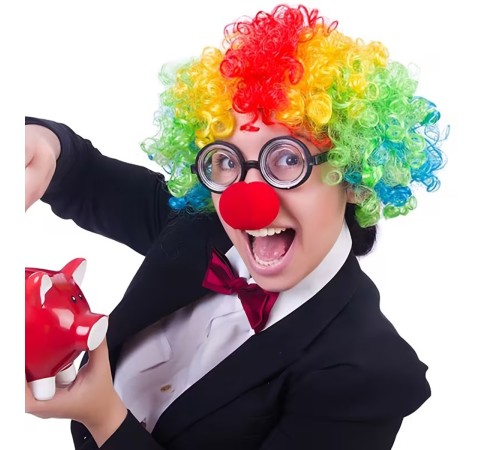 Palyaço Kostüm Aksesuar Seti 3’lü – Peruk Burun Gözlük
