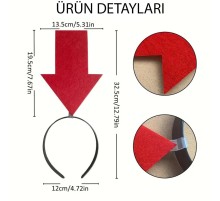 Kişiselleştirilebilir Ok Taç – Üzerine Yazı Yazılabilen Parti Tacı Kırmızı Renk