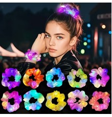 Soft Mavi Renk Led Işıklı Lastikli Saç Tokası - 3 Modlu Festival & Parti Saç Tokası 1 Adet