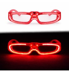 Kırmızı LED Işıklı Parti Gözlüğü 3 Modlu – Glow & Gece Eğlence Gözlüğü