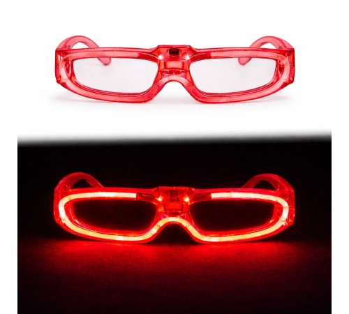 Kırmızı LED Işıklı Parti Gözlüğü 3 Modlu – Glow & Gece Eğlence Gözlüğü