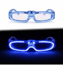 Mavi LED Işıklı Parti Gözlüğü 3 Modlu – Glow & Gece Eğlence Gözlüğü