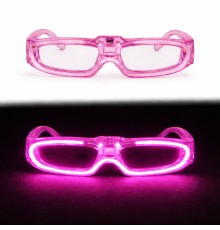 Pembe LED Işıklı Parti Gözlüğü 3 Modlu – Glow & Gece Eğlence Gözlüğü