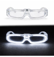 Beyaz LED Işıklı Parti Gözlüğü 3 Modlu – Glow & Gece Eğlence Gözlüğü