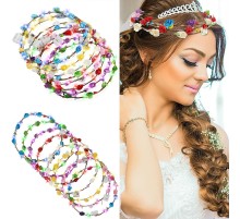 Renkli LED Çiçek Taç – 3 Işık Modlu Glow Parti Tacı