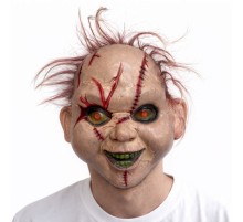 Saçlı Çaki Korku Maskesi – Gerçekçi Dikişli ve Detaylı Maske