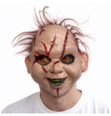 Saçlı Çaki Korku Maskesi – Gerçekçi Dikişli ve Detaylı Maske