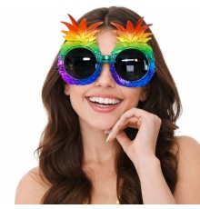 Tropikal Ananas Tasarımlı Renkli Hawaii Parti Gözlüğü
