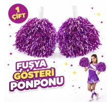 1 Çift ( 2 Adet ) Fuşya Renk 23 Nisan 19 Mayıs 29 Ekim Okul Gösteri Ponponları