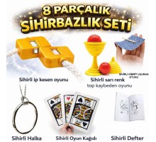 8’li Sihirbazlık Seti (Kibrit, Defter, Halka, Kupa, İp, 3’lü Kart)