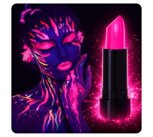UV Neon Pembe Ruj – Karanlıkta Parlayan Makyaj Boyası