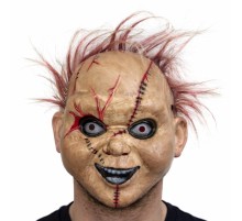 Çaki Korku Bebek Maskesi – Saçlı Plastik Yüz Maskesi