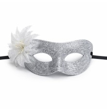 Gümüş Simli Tüylü Balo Maskesi – Kadın Parti & Maskeli Balo Maskesi