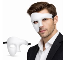 Beyaz Yarım Erkek Maske – Phantom Parti & Balo Maskesi