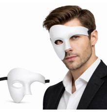 Beyaz Yarım Erkek Maske – Phantom Parti & Balo Maskesi