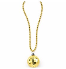 Retro Disko Topu Şekilli 80'ler 90'lar Altın Renk Plastik Kolye