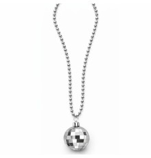 Retro Disko Topu Şekilli 80'ler 90'lar Gümüş Renk Plastik Kolye