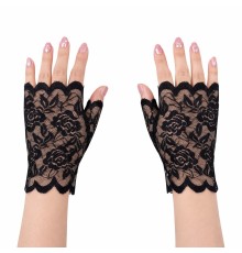 Siyah Dantel Parmaksız Kısa Eldiven