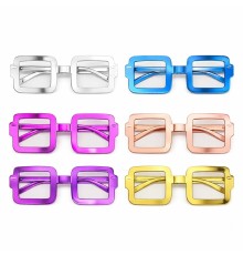 Kare Şekilli Parti Gözlüğü 12'li Set – 6 Renk ( Camsız )