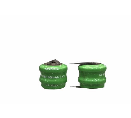 2.4V 2S1P 60 Mah 2 Pin NI-MH Buton Pil 2.4V 2S1P 60 Mah 2 Pin NI-MH Buton Pil