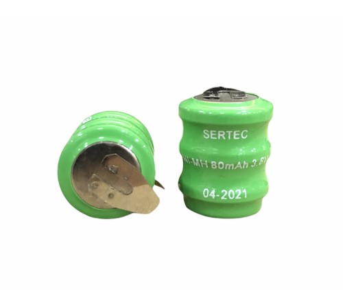 3.6V 3S1P 80 Mah 2 Pin NI-MH Buton Pil 3.6V 3S1P 80 Mah 2 Pin NI-MH Buton Pil