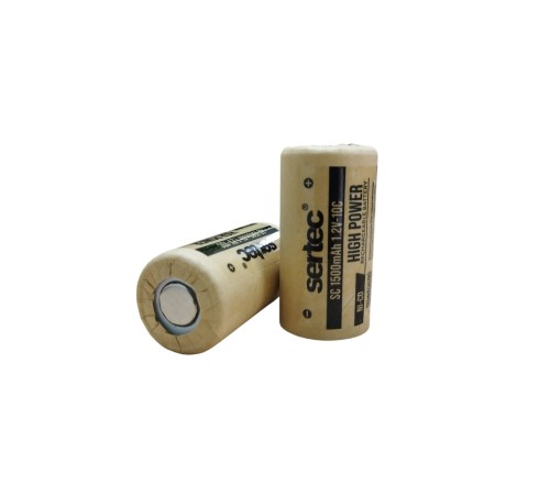 1.2V Ni-Cd SC 1500 Mah Kağıt Şarjlı Pil 10C (Başsız/Flat Head) 1.2V Ni-Cd SC 1500 Mah Kağıt Şarjlı Pil 10C (Başsız/Flat Head)