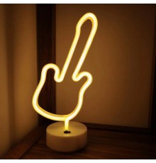 Neon Gitar Masa Lambası Pil + USB