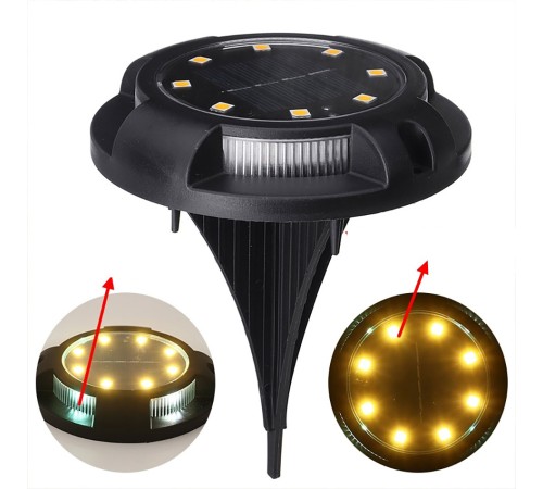 4 lü Solar Panelli Kazıklı Zemin Solar Ledi 8+4 Led Gün Işığı