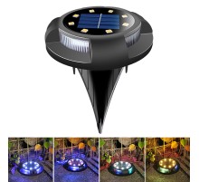 4 lü Solar Panelli Kazıklı Zemin Solar Ledi 8+4 Led RGB