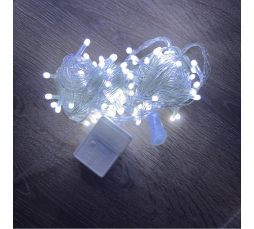 10 M 100 Led Damla Uçlu Beyaz Işık Şeffaf Kablo MZ-17-1