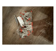 10 M 100 Led Damla Uçlu Kırmızı Işık Şeffaf Kablo MZ-17-5