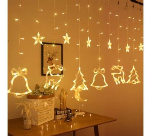 3 M 6 Sıra Şekilli Perde Led Işık Gün Işığı MZ-16-11