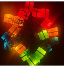 4 Metre 20 Led Pilli 2 Kademeli Hediye Kutusu Yılbaşı Ağacı Süsü Led Işık MZ-2