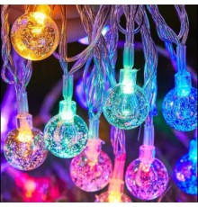 5 M 28 Led Kristal Top Gün Işığı Şeffaf Kablo Fişli Eklemeli MZ-18-15