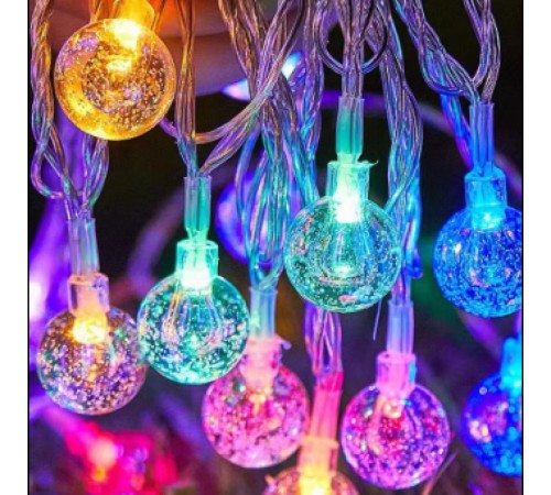 5 M 28 Led Kristal Top Gün Işığı Şeffaf Kablo Fişli Eklemeli MZ-18-15