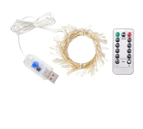 6 M 200 Led Gün Işığı Uzaktan Kumandalı 8 Modlu Usb li