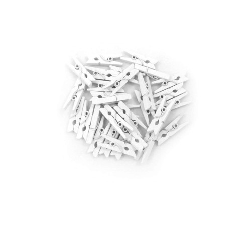 100'lü Beyaz Ahşap Mandal 2.5cm (10'lu Paket-1000 Adet)