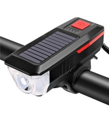 Solar Usb Şarjlı Kornalı Bisiklet Lambası