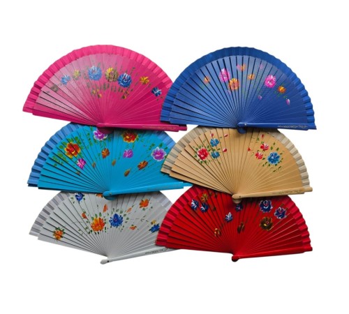 Bambu Çift Taraflı Yelpaze Karma Renk 12 li Paket