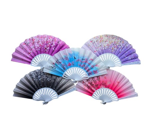 Plastik Kumaş Yelpaze 12 li Karışık OB-047 Plastik Kumaş Yelpaze 12 li Karışık OB-047