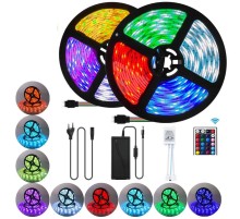 Animasyonlu Tak Çalıştır Kumandalı Rgb Şerit Işık Aydınlatma Şerit Led 10 Mt