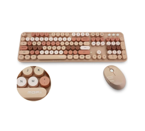 Mofii Kahverengi Sweet Dm Combo Klavye Mouse Set