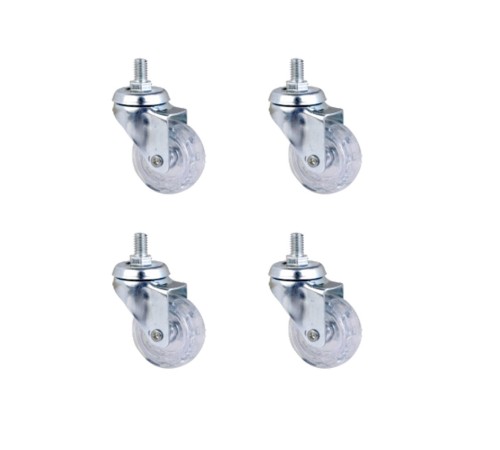 Furç Vidalı Bilyalı Teker - 20x50 - Şeffaf HKS188 - 4 Adet