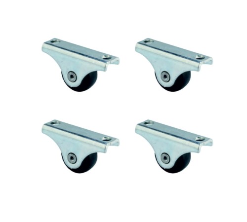 Furç Sabit Teker - 20MM - Siyah HKS226 - 4 Adet