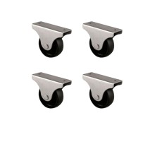 Furç Sabit Teker - 38MM - Siyah HKS229 - 4 Adet