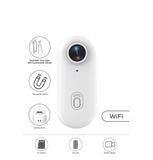 Aksiyon Kamerası 1080 P Manyetik Giyilebilir Geniş Açılı Klips Tasarımlı Kamera CMR34 Beyaz