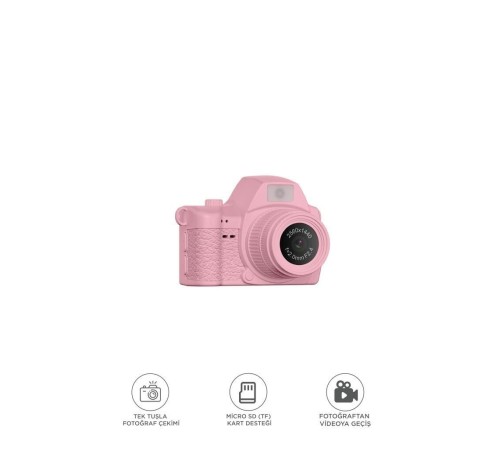 Dijital Fotoğraf Makineleri Video Mini Kamera 2K Video 128GB Destekli CMR42 Pembe